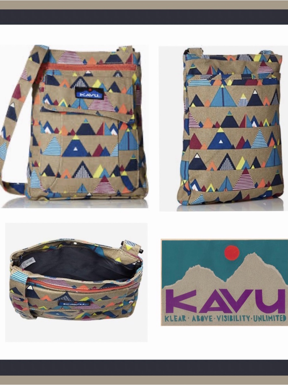 Kavu Keeper Semi Padded Sling Crossbody Shoulder Bag in Ranch